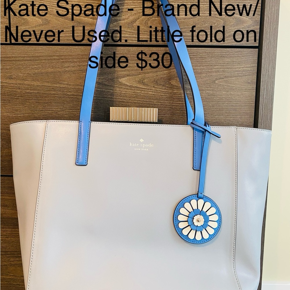 Kate Spade Blue and Cream Tote Bag